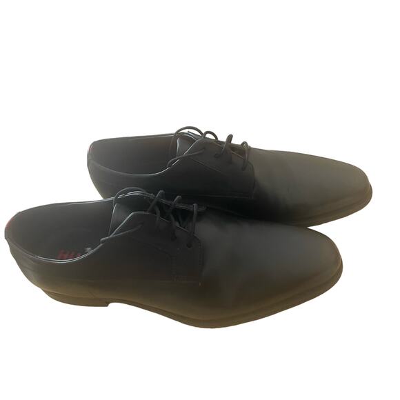 Hugo Men's Derby Oxford Black Dress Leather Lace ups S52